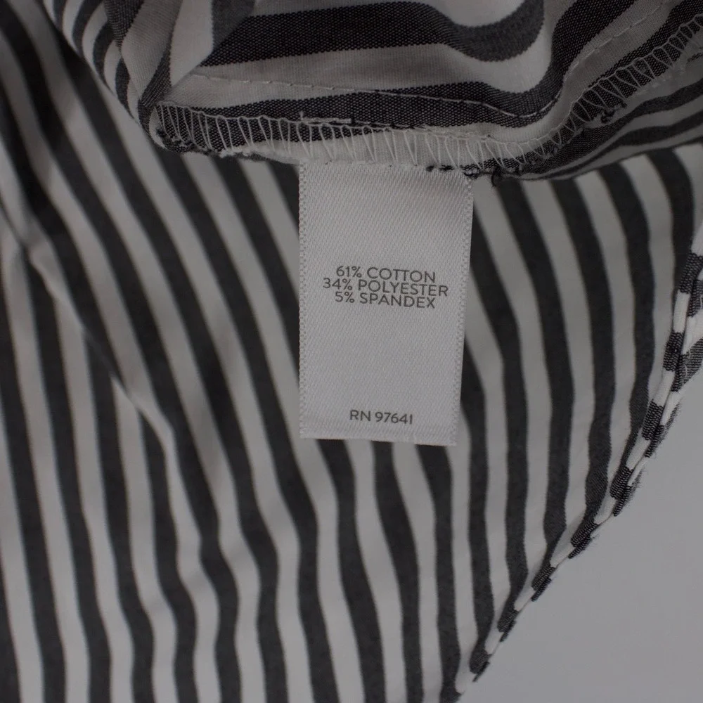 J. Jill Womens Grey White Striped Sleeveless Shirt Large Nautical Preppy Contemp - Picture 5 of 7